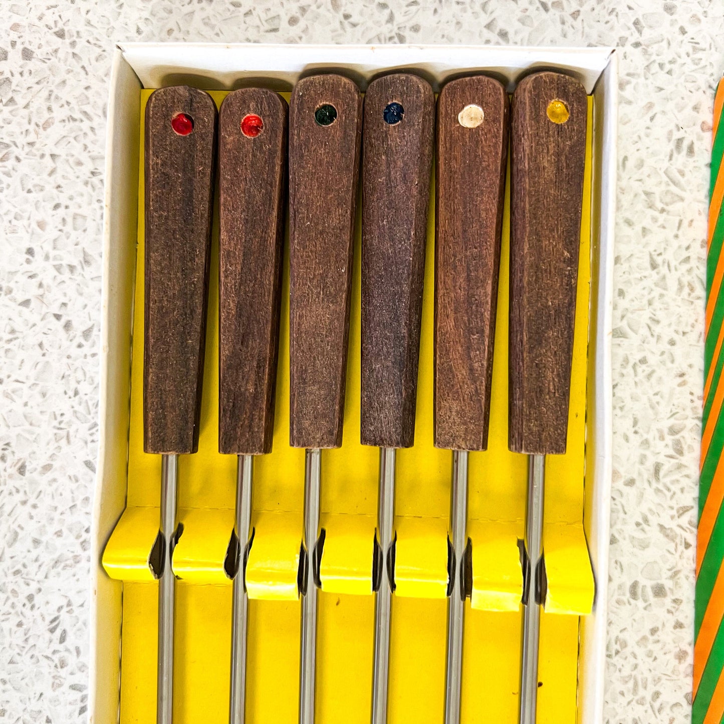 Fondue Sticks with wooden handle in original box
