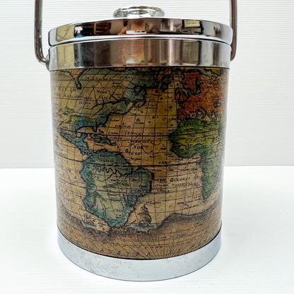 Map pattern ice bucket