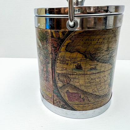 Map pattern ice bucket