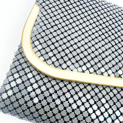 Vintage Grey mesh purse - shoulder metal strap