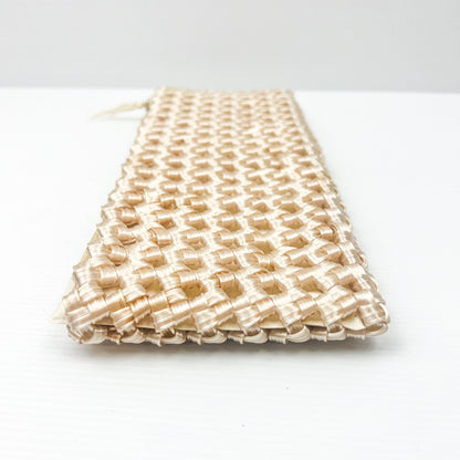 Vintage woven creamy white clutch bag