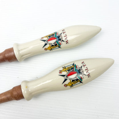 Malta ceramic handle salad serving utensils