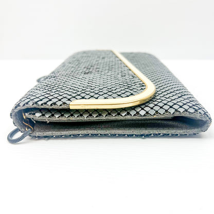 Vintage Grey mesh purse - shoulder metal strap