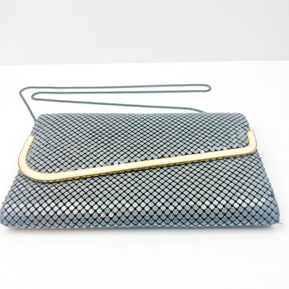 Vintage Grey mesh purse - shoulder metal strap