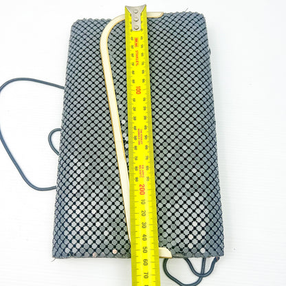 Vintage Grey mesh purse - shoulder metal strap