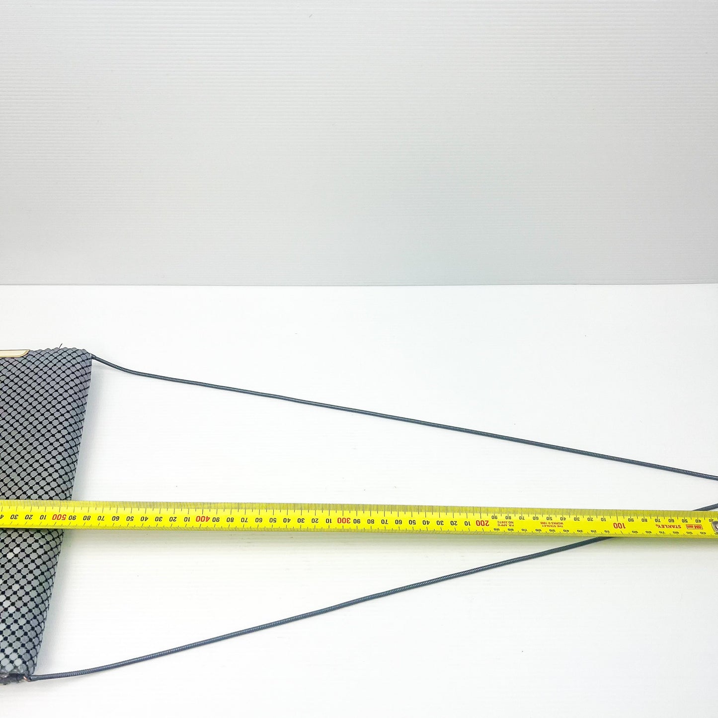 Vintage Grey mesh purse - shoulder metal strap