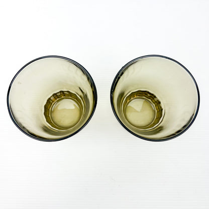 Vintage Smokey drinking glass set of 2 - Made in Argentina