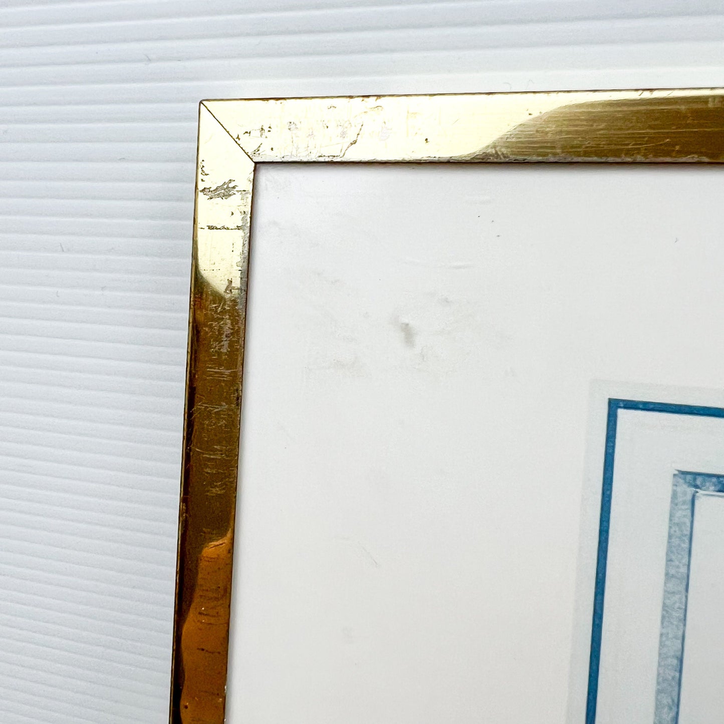 Vintage prints of ladies in elegant clothing brass frames set of 4