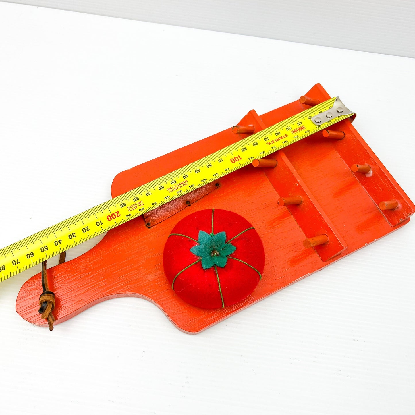 Retro wooden sewing storage caddy board