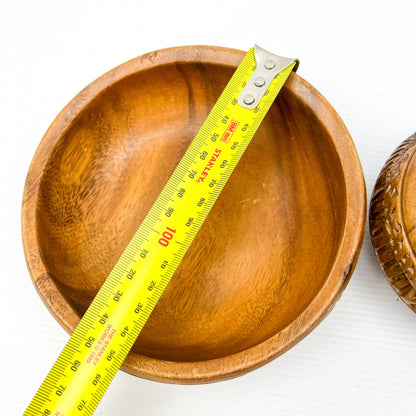 Wooden carved bowl set of 2