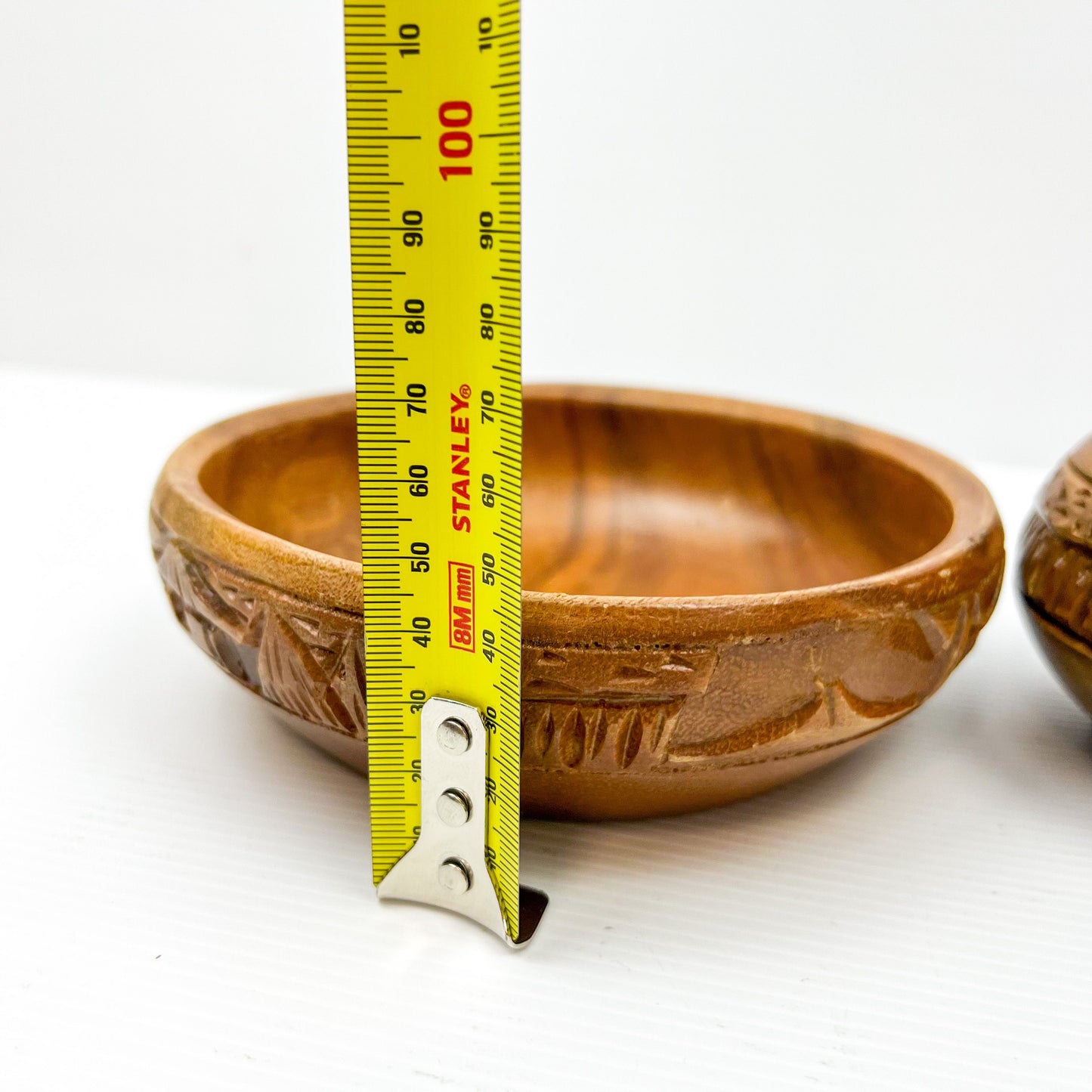Wooden carved bowl set of 2