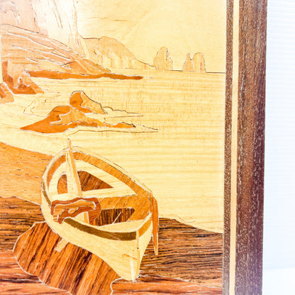 Vintage wooden boat artwork
