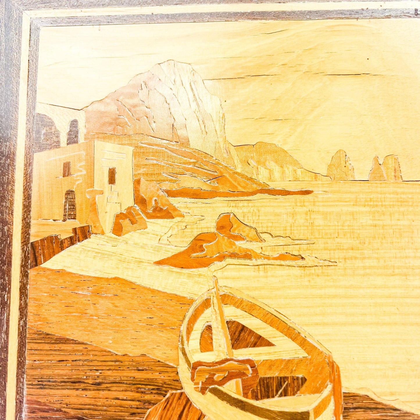 Vintage wooden boat artwork