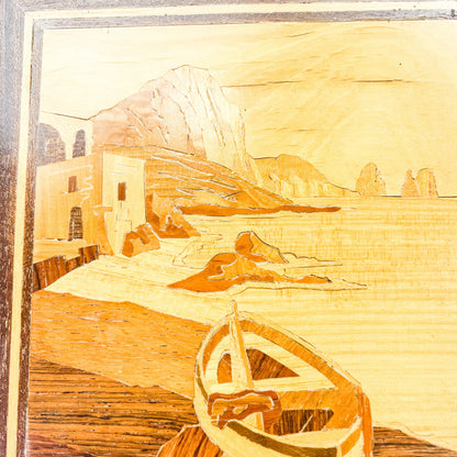 Vintage wooden boat artwork