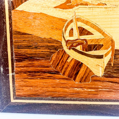 Vintage wooden boat artwork