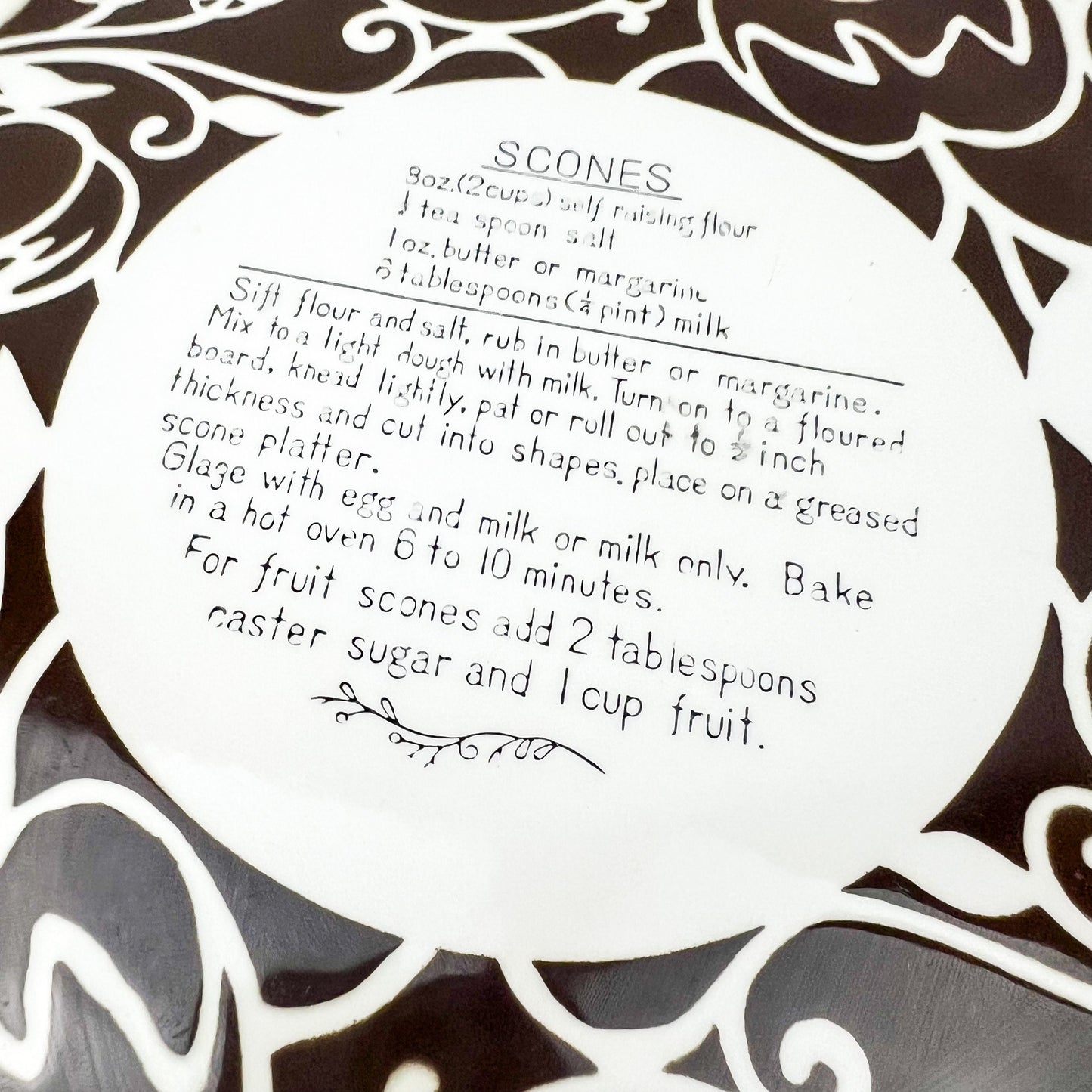 Scones recipe plate - made in Japan
