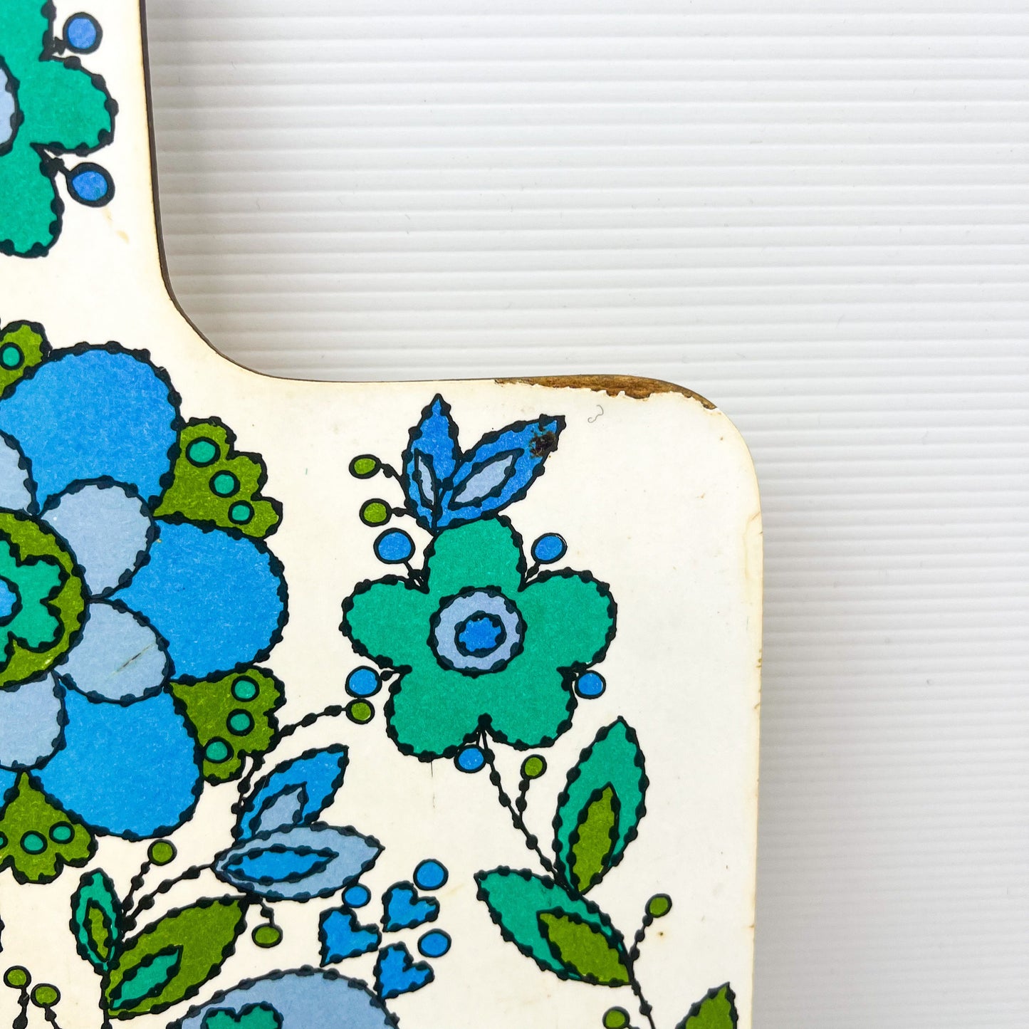 Retro blue bird patterned serving tray board