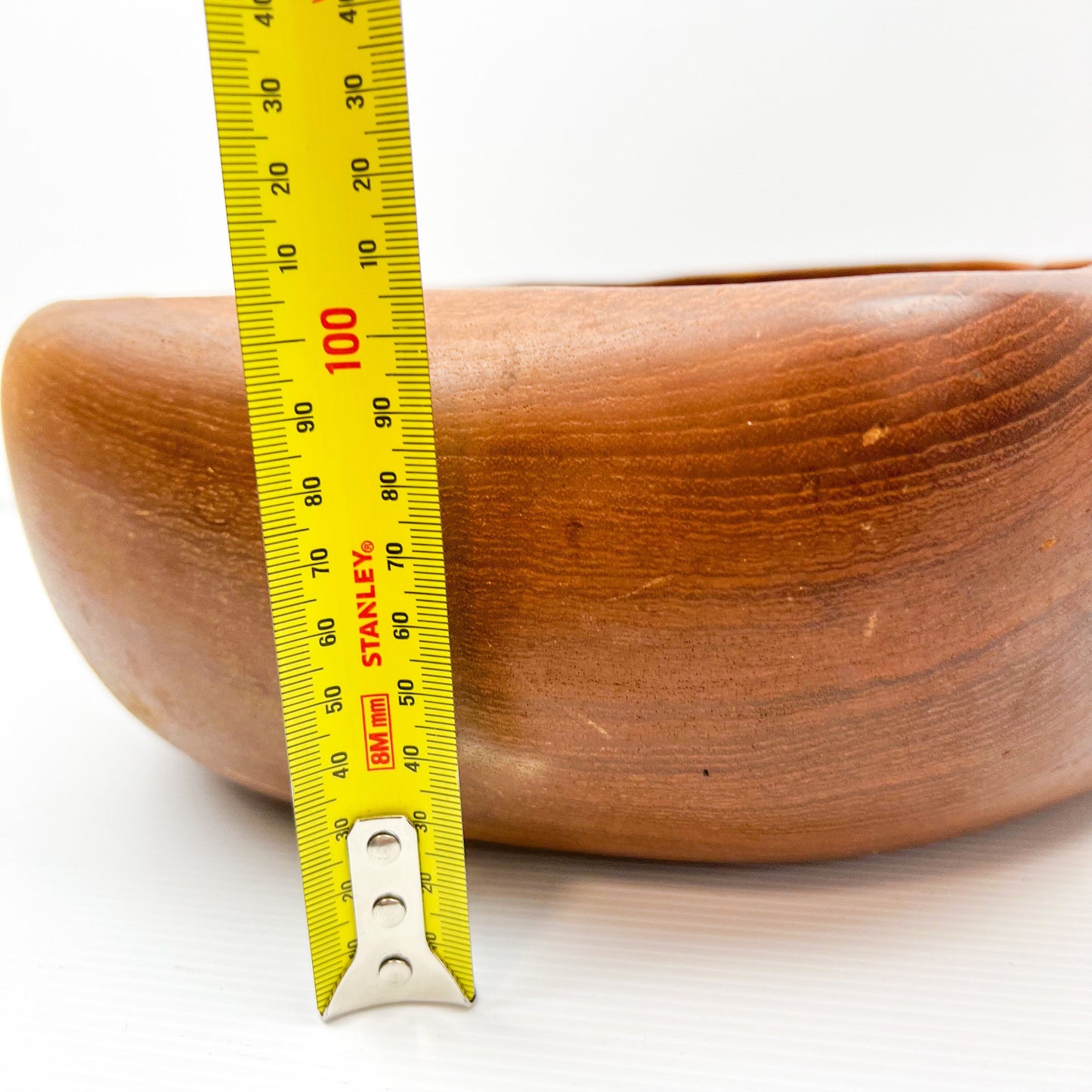 Large wooden serving bowl with ripple Wave edge
