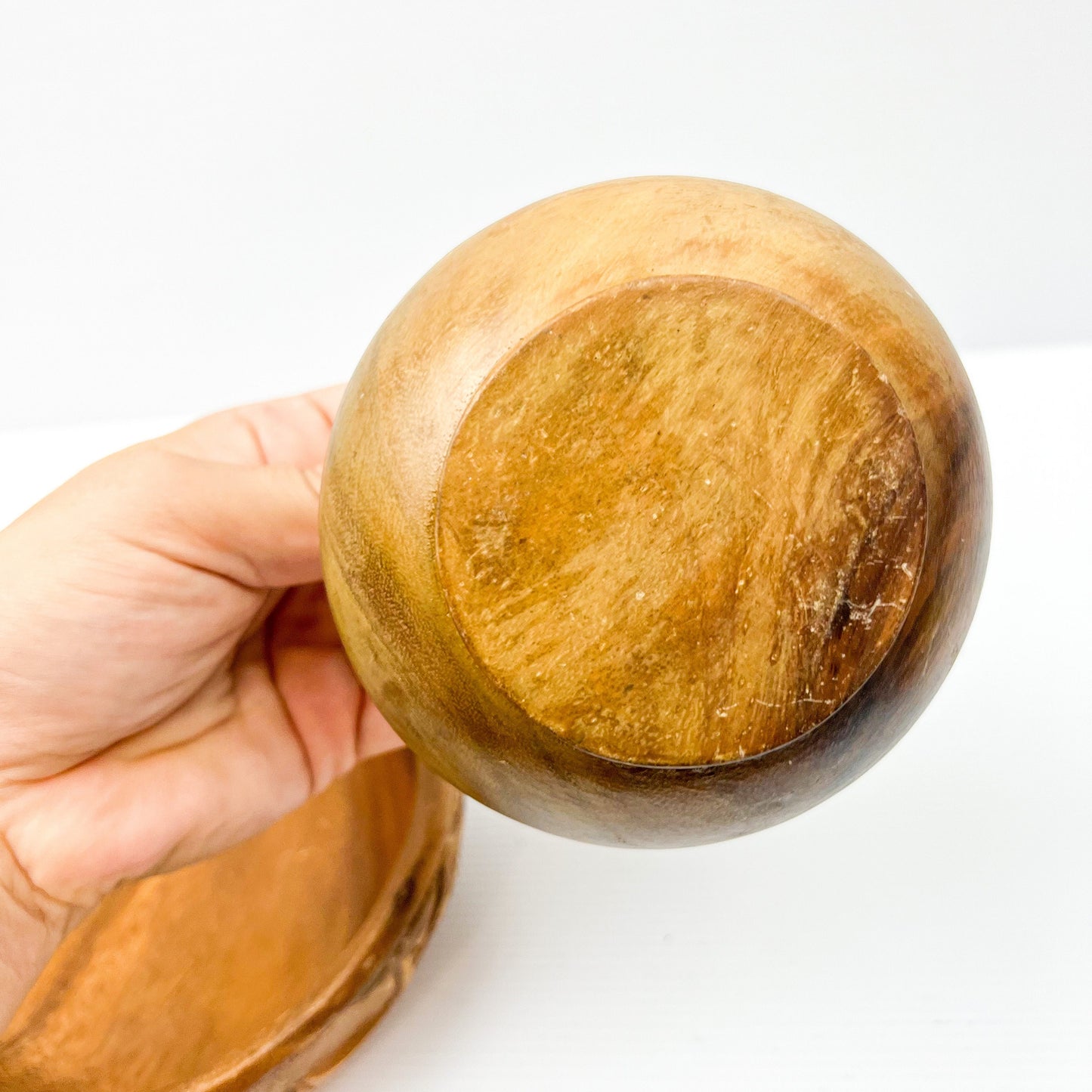 Wooden carved bowl set of 2