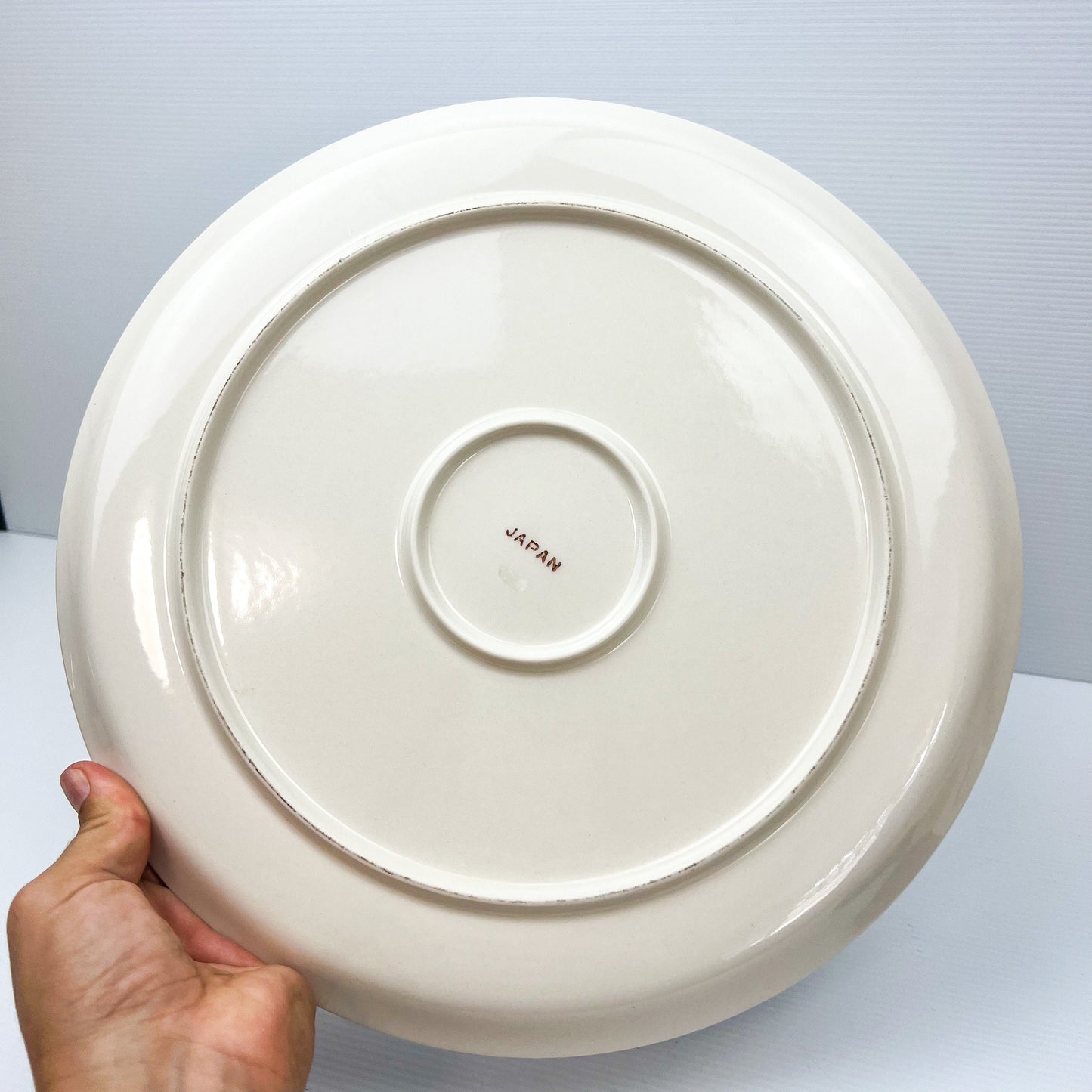 Recipe for Pavlova Plate Brown and Orange stripe - Made in Japan