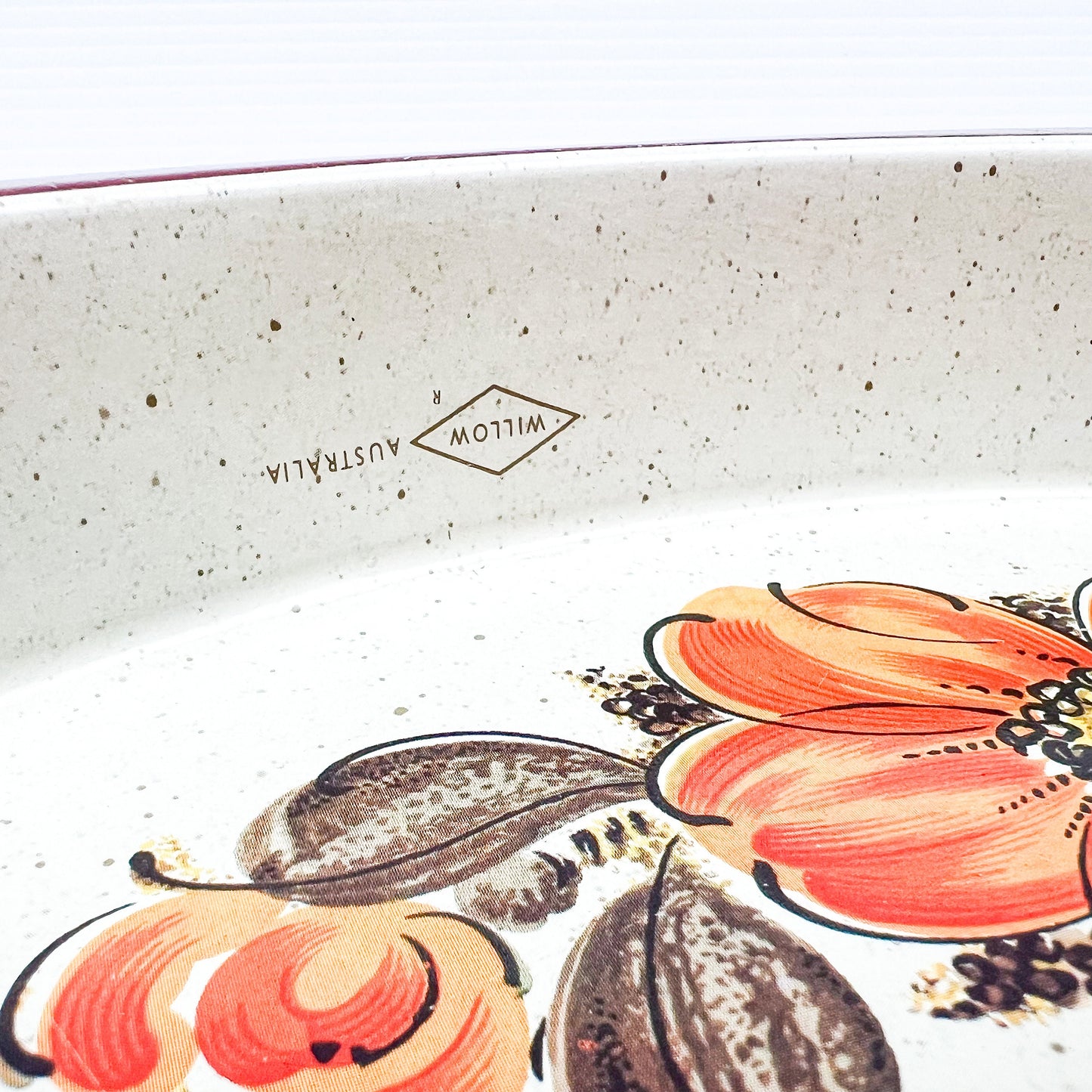 Willow Australia metal orange flower drink tray