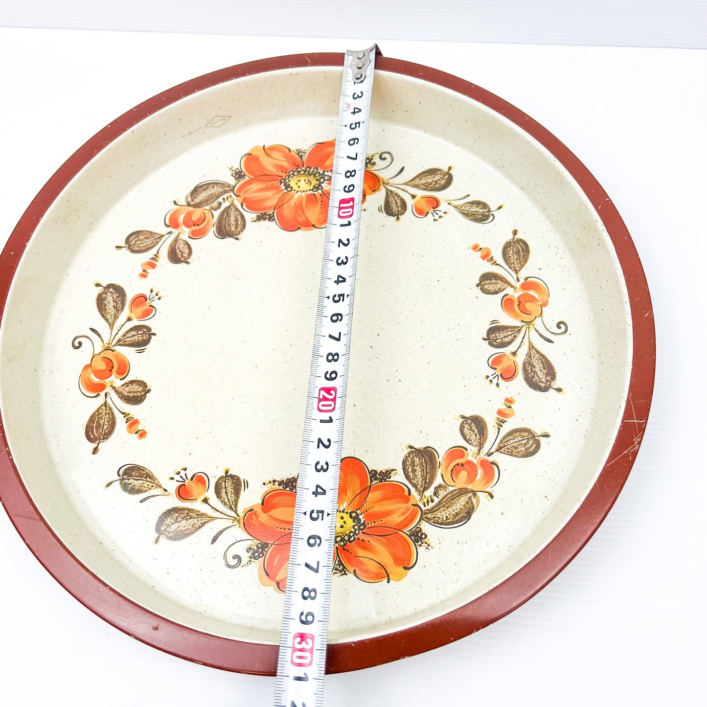 Willow Australia metal orange flower drink tray