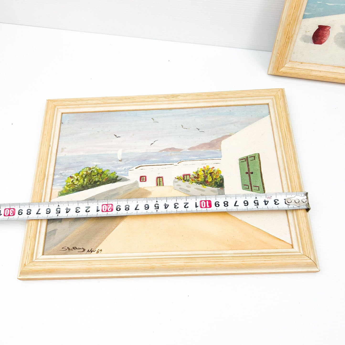 Oceanside villa painting set of 2 framed