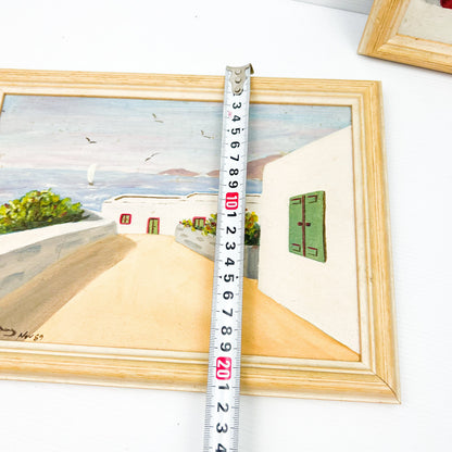 Oceanside villa painting set of 2 framed