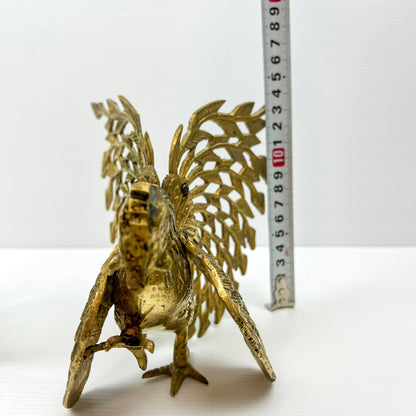 Vintage Pair set of Brass Fighting Roosters