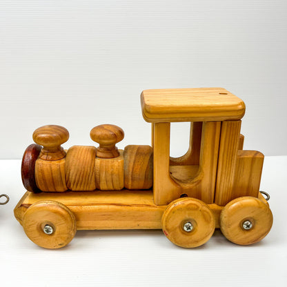 Wood Train Engine and Carriage Toy