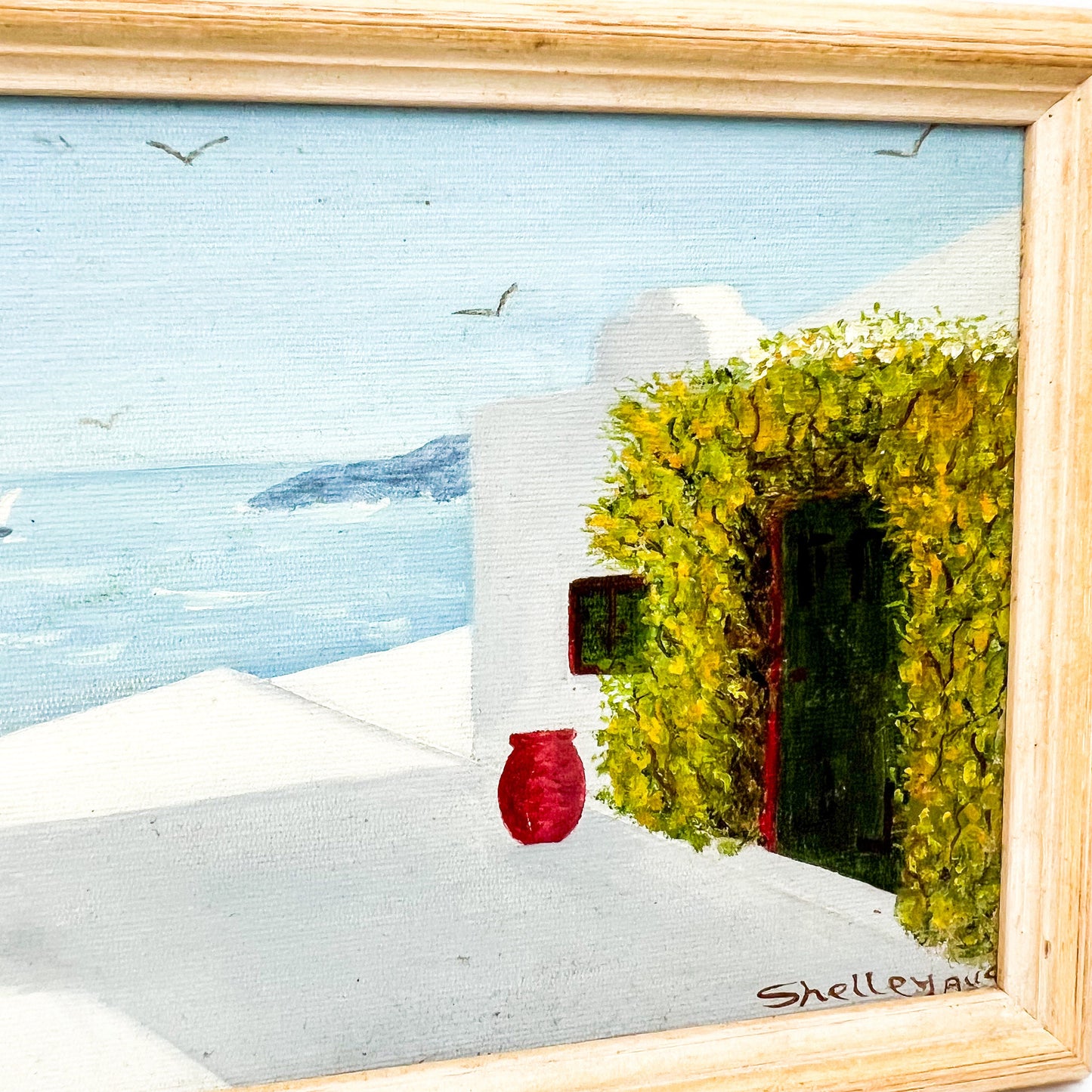 Oceanside villa painting set of 2 framed