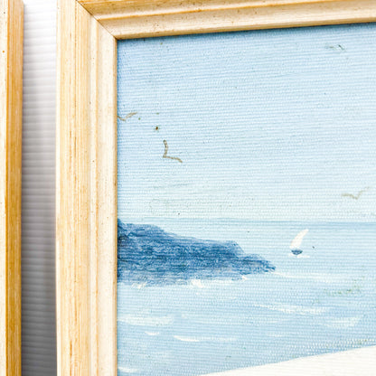 Oceanside villa painting set of 2 framed