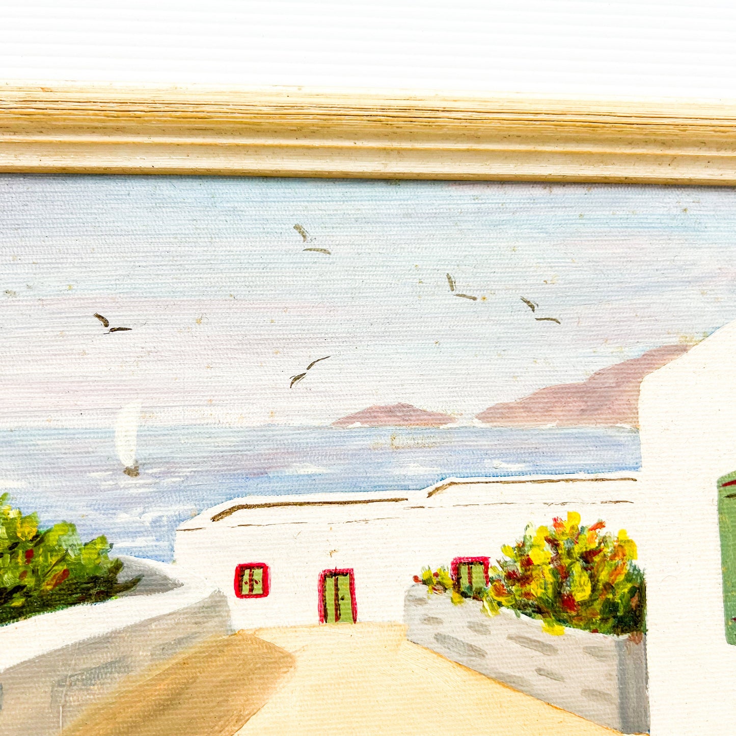 Oceanside villa painting set of 2 framed