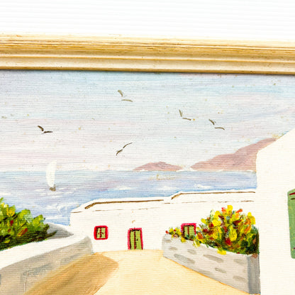 Oceanside villa painting set of 2 framed