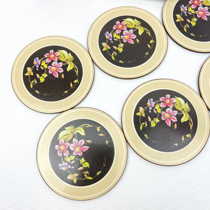 Pimpernell Flower Drink Coasters with cork back in box