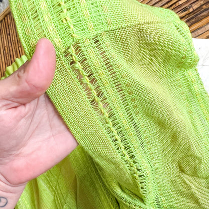 Retro Green Curtain 190cm long x 138cm wide