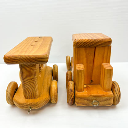 Wood Train Engine and Carriage Toy