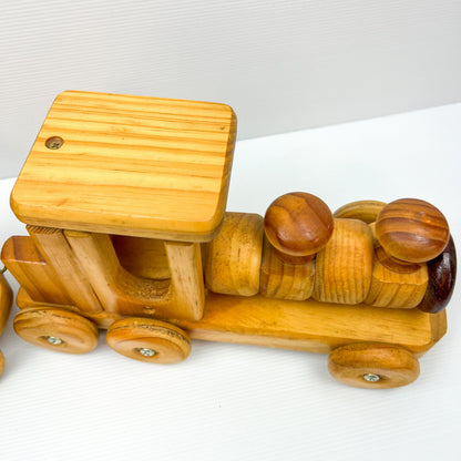 Wood Train Engine and Carriage Toy