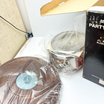 Stainless steel fondue set in original box - New Unused still in plastic inside the box