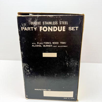 Stainless steel fondue set in original box - New Unused still in plastic inside the box