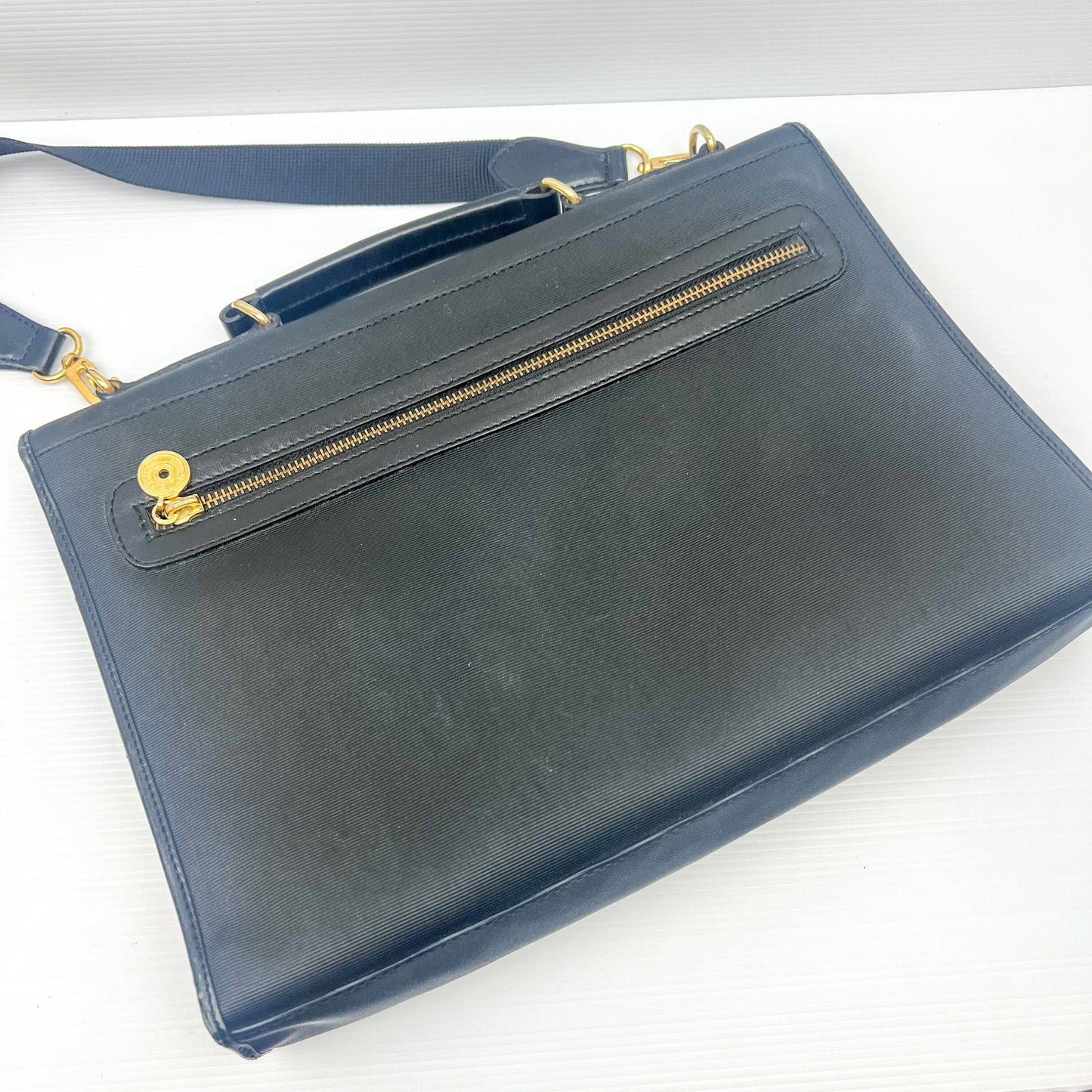 Pierre Cardin Black Leather Trim Side Satchel Bag