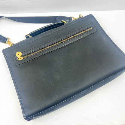 Pierre Cardin Black Leather Trim Side Satchel Bag