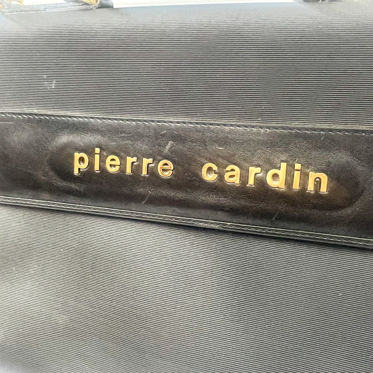 Pierre Cardin Black Leather Trim Side Satchel Bag