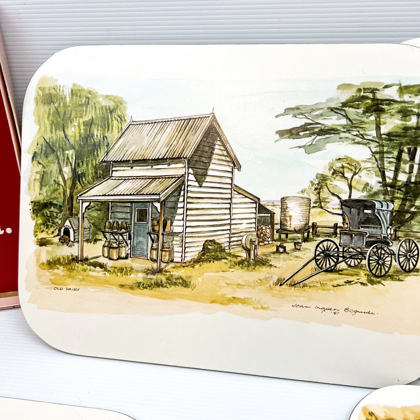 Maurice Hudson Australian Outback themed placemat set of 6 in box