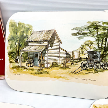 Maurice Hudson Australian Outback themed placemat set of 6 in box