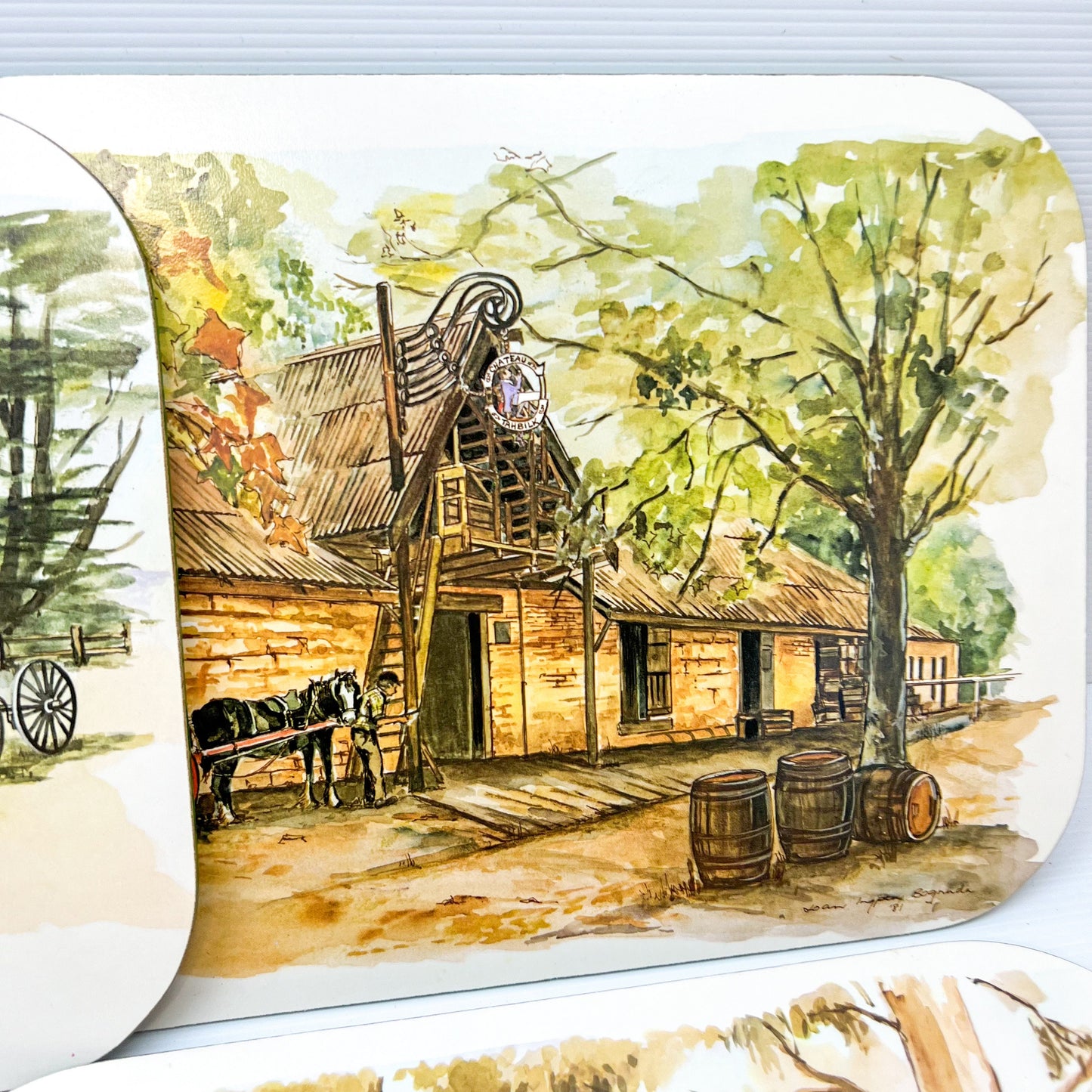 Maurice Hudson Australian Outback themed placemat set of 6 in box
