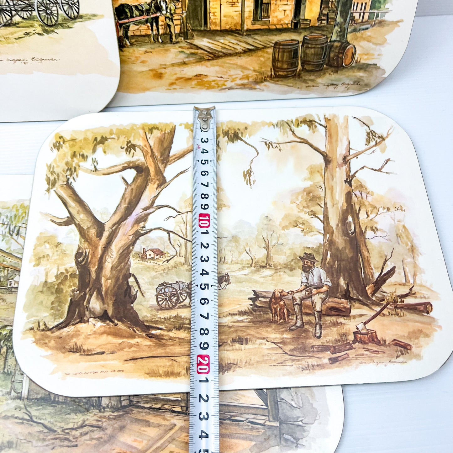 Maurice Hudson Australian Outback themed placemat set of 6 in box