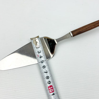 Wooden handle stainless steel cake server utensil - Made in Japan