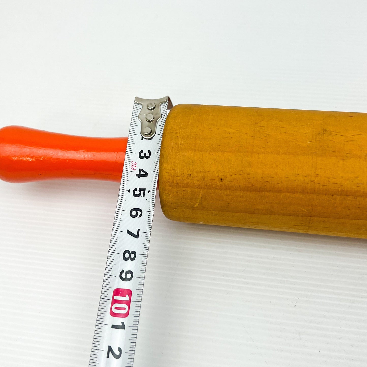 Wooden Rolling pin with orange handles