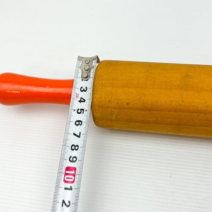 Wooden Rolling pin with orange handles